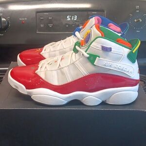 Jordan six rings (multi-color) size 9.5 M